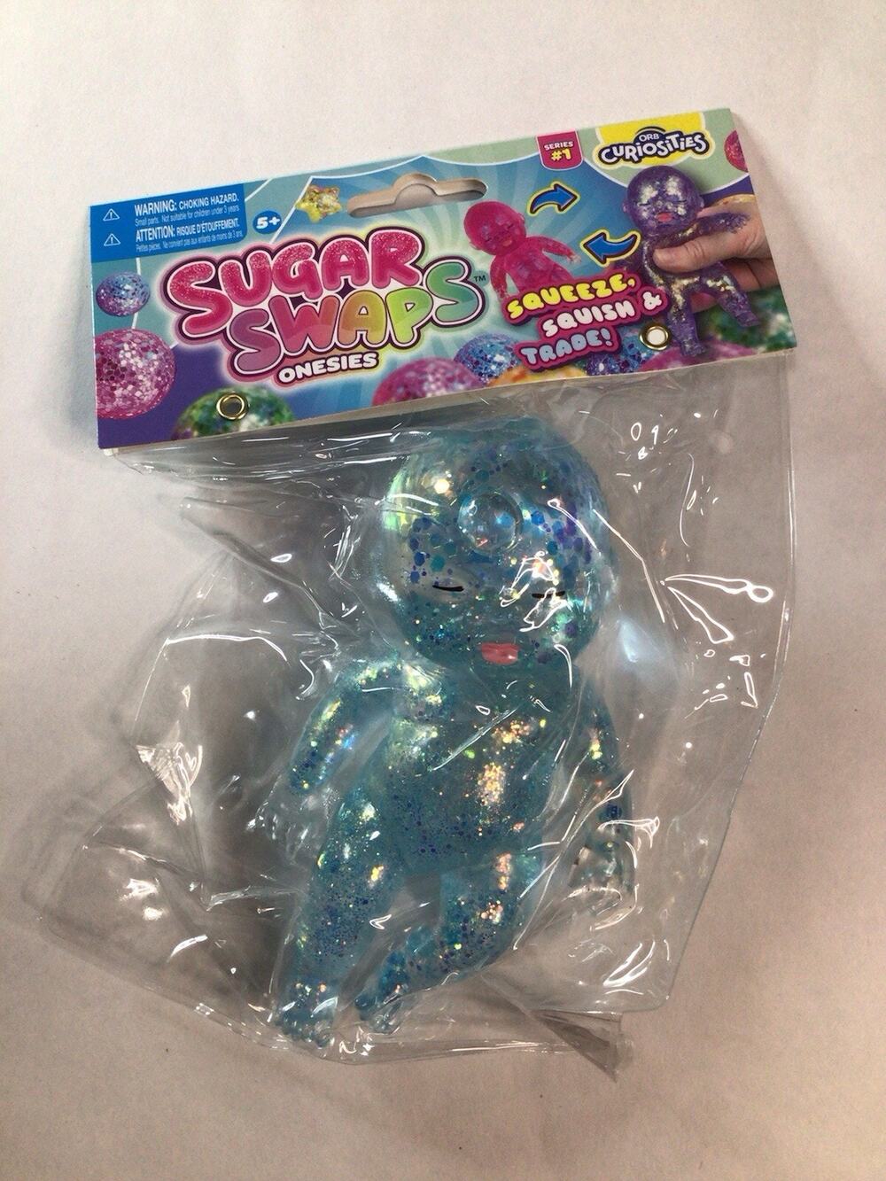 Orb Curiosities Sugar Swaps Squishy Squeeze Toy Blue Viral Glitter Baby